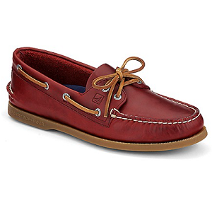 Authentic Original Cyclone Leather 2-Eye Boat Shoe - Red